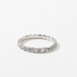 テニス リング シングル スモール 2MM キュービック ジルコニア 指輪 ペアリング ペアアクセ