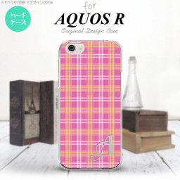 【SH03J】【スマホケース/スマホカバー】【アクオス R】SH03J スマホケース AQUOS R ケース アクオス R イニシャル チェックB ピンク nk-sh03j-434ini【メール便送料無料】