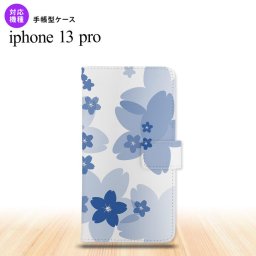 iPhone13 Pro iPhone13Pro 手帳型スマホケース カバー 花柄 サクラ 青 iPhone13 Pro専用 nk-004s-i13p-dr059