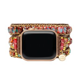 ケープディアブロ CAPE DIABLO アップルウォッチ ストラップ CDAW0028S/41 wwcd00039l チェリーエンペラージャスパー 3連 ブレスレット Sサイズ ミックスカラー