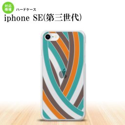 iPhoneSE 3 iPhoneSE 3 背面ケース カバー ステンドグラス風 おしゃれ 帯 グリーンブラウン ステンドグラス風 かわいい おしゃれ 背面ケース nk-ise3-sg19