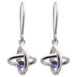 アメジスト ピアス プラチナ 星 宇宙 惑星 ピアス フックピアス
