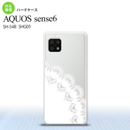 SH-54B SHG05 AQUOS sense6 スマホケース ハードケース レース A 白 メンズ レディース nk-sens6-721