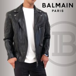 BALMAIN PARIS バルマン ライダース  ジャケット メンズ エコレザー 8008 