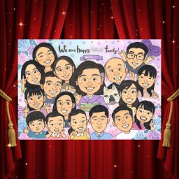 プレゼント そっくり 似顔絵 名入れ 手描き ギフト 贈り物 誕生日 お祝い 長寿 集合 記念日 大人数 親族 家族 祖父母 姉妹 兄弟 名入れ 修正無料 下書き確認 サプライズ 親孝行 喜ばれる 実績多数 家族 全員 家族写真代わり 集合 思い出 感動 メモリアル ブライダルギフト 引っ越し 贈答品 カラフル 感激 長寿祝い メモリアルギフト オーダーメイド