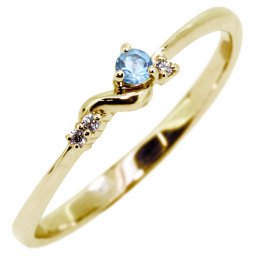 ブルートパーズ ピンキーリング 18金 18k 指輪 天然石 リング レディース イエローゴールド ピンクゴールド シンプル 華奢 普段使い 女性 大人可愛い