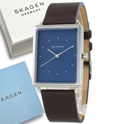 スカーゲン 腕時計 メンズ 父の日 ブランド シンプル おしゃれ 四角 クオーツ 革ベルト ブルー ダークブラウン メンズ腕時計 ブランド腕時計 男性用 仕事用 入社祝い 入学 卒業 贈り物 ギフト 男友達 彼氏 父 旦那 夫 プレゼント 記念日 誕生日プレゼント 成人 卒業 入学