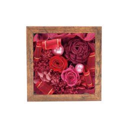 母の日ギフト 個数限定商品 プリザーブドフラワーガラスボックス（S）サイズ （レッド） 枯れない花束 ガラス付きの木箱にバラを中心にドライフラワーをぎっしり