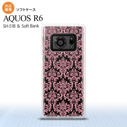 SH-51B AQUOS R6 AQUOS R6 スマホケース ソフトケース ダマスク B クリア ピンク メンズ レディース nk-r6-tp1025