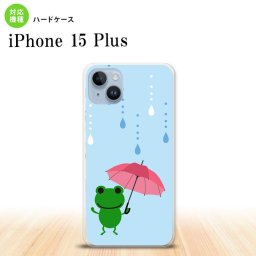 iPhone15 plus iPhone15 plus スマホケース 背面ケース ハードケース 傘 カエル 水色 2023年 9月発売 nk-i15pl-678
