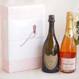 正規ドンペリニヨン白ギフトボックス2本セット シャンパンドンペリニヨン白(フランス)750mlスパークリングロゼワインエレタット エルパドゥエル ブリュット ロゼ(スペイン)750ml