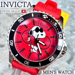 【送料無料 】INVICTA メンズ腕時計 スヌーピー コラボ 限定 watch インビクタ 腕時計【ラッピング可】シリコン 赤 おしゃれ カジュアル スポーティー 時計  シリコンベルト シリコンバンド ラバー お洒落 男性用 日本未発売 かっこいい おしゃれ ファッション 高級 人気 防水 大きめ ブランド インヴィクタ 彼氏 旦那 夫 プレゼント バースデー 誕生日 お祝い 結婚 記念日