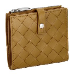 ボッテガヴェネタ BOTTEGA VENETA 財布 イントレチャート 二つ折り財布 折りたたみ財布 小銭入れ付き 600270 V48A1 2596 レディース キャメルブラウン 本革 レザー