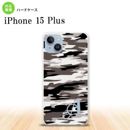 iPhone15 plus iPhone15 plus スマホケース 背面ケース ハードケース タイガー 迷彩 A グレー +アルファベット 2023年 9月発売 nk-i15pl-1160i