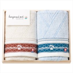 今治タオル koyomi ori フェイスタオル2P（国産木箱入）  KOK-257  内祝 内祝い お祝 御祝 記念品 出産内祝い プレゼント 快気祝い 粗供養 引出物