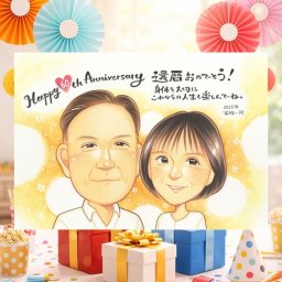 プレゼント 似顔絵 還暦 ギフト 名入れ 手描き 贈り物 還暦 60歳 記念日 誕生日 お祝い 両親 お父さん 家族 お母さん 下書き確認 名入れ 修正無料 似てる 宝物 そっくり 一生もの 思い出 長寿 60歳 還暦 イラスト 還暦祝い 喜ばれる バレンタインデー 応援 オーダーメイド ホワイトデー 引っ越し 白寿祝い 色紙 サプライズ オリジナル 二次会
