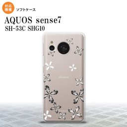 sense7 sense7 スマホケース 背面ケースソフトケース 花柄 カット グレー 2022年 11月発売 nk-sens7-tp075