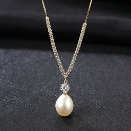 ネックレス キュービックジルコニア 淡水パール シルバー925 ホワイト ピンク パープル イエローゴールド ベネチアンチェーン 大粒 40+5cm 大人 揺れる pn0056