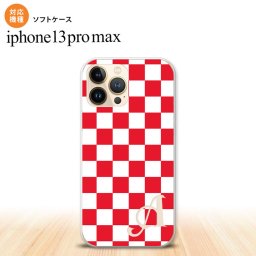 iPhone13ProMax iPhone13 Pro Max ケース ソフトケース スクエア 赤 白 +アルファベット iPhone13 プロ マックス 6.7インチ おしゃれ かわいい メンズ レディース キッズ デザインたくさん nk-i13pm-tp133i