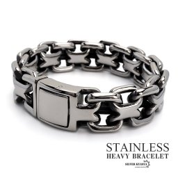 重厚 チェーンブレスレット メンズ ダブルアンカーチェーンブレスレット ステンレス 316L 付けっぱなしOK 喜平ブレスレット 極太 ワイドブレスレット 父の日 男性