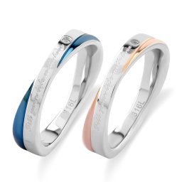 【レーザー刻印対応】FREE STYLE クロッシング ステンレス 金属アレルギー対応 アレルギーフリー ペアリング ペアアクセサリー ペア 指輪・リング 記念日 プレゼント ギフト FSSTR056BL-056G セット シンプル フリースタイル 【送料無料】