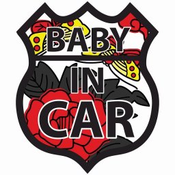 BABY IN CAR ステッカー 花札柄 牡丹に蝶 ルート66 カーステッカー シール sticker 安全対策 あおり運転 かっこいい おしゃれ かわいい 車ステッカー ステッカー 車 サインステッカー ドライブ 防水 屋外 屋内 カーサイン
