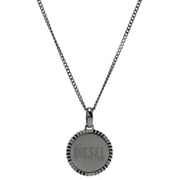 ディーゼル DIESEL ネックレス DX1362060 ande00198m サークル ロゴ ペンダント メンズ アクセサリー ガンメタルブラック