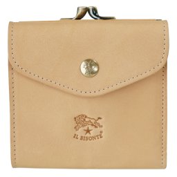 イルビゾンテ IL BISONTE 財布 レディース がま口財布 ミニウォレット バケッタレザー 本革 NATURAL ナチュラル(ベージュ) ヌメ C0423P 120 送別会 誕生日 お中元 結婚祝い 結婚式 彼氏 息子 夫 男性 彼女 妻 女性 財布 高級 父の日 母の日 即日発送 ホワイトデー