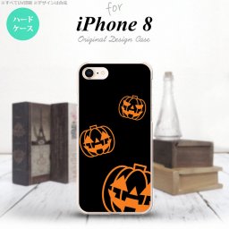 iPhone7 iPhone8 スマホケース ハードケース ハロウィン カボチャスタンプ 黒 メンズ レディース nk-ip8-404