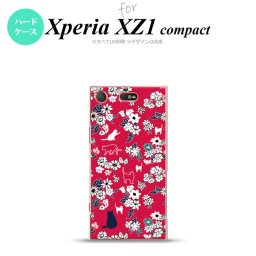 【SO02K】【スマホケース/スマホカバー】【エクスペリア XZ1】SO02K スマホケース Xperia XZ1 Compact SO-02K カバー エクスペリア XZ1 猫と花 赤 nk-so02k-1723【メール便送料無料】
