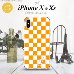 【iPhoneX】【スマホケース/スマホカバー】【アイフォンX】iPhoneX スマホケース ケース アイフォンX イニシャル スクエア 白×オレンジ nk-ipx-tp764ini【メール便送料無料】