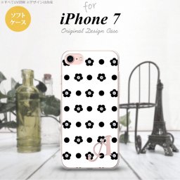 【iPhone7】【スマホケース/スマホカバー】【アイフォン７】iPhone7 スマホケース ケース アイフォン７ ソフトケース イニシャル ドット・花柄 白 nk-iphone7-tp342ini【メール便送料無料】