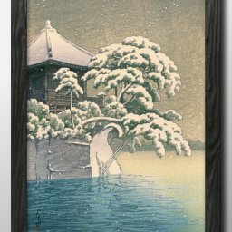川瀬巴水 松嶋五大堂の雪 A3 サイズ ポスター アート おしゃれ 絵画 インテリア 北欧 イラスト マット紙 艶消し アートパネル 額 フレーム デザイン 壁掛け ギフト 新築祝い ディスプレイ 引越し祝い　新生活　空間デザイン 