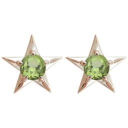 スターピアス ペリドット 星ピアス K10 スタッドピアス