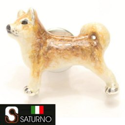 柴犬のタイタックSATURNO サツルノ ピンブローチ タイニーピン タックピン メンズジュエリー アクセサリー ラペルピン ブランド スーツアクセサリー専門店 父の日 ギフトにも 男性 誕生日 プレゼント プチギフト おしゃれ カフスマニア