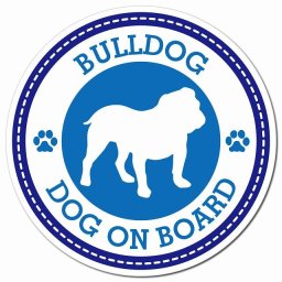 BULLDOG ブルドッグ ブルー 肉球 カーサイン 車 マグネットステッカー 犬 マグネット 強力 直径13cm 丸型 おしゃれ かわいい ドラレコステッカー 安全対策 危険運転 煽り運転 アニマル 動物 犬種別 屋外 防水 屋内 肉球マーク