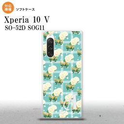 Xperia10V Xperia10V スマホケース 背面ケースソフトケース 花柄 バラ チェック 青 +アルファベット 2023年 7月発売 nk-xp105-tp254i