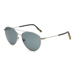 ゼニア ZEGNA サングラス ノーズパッド UVカット アイウェア ティアドロップ EZ0137/S 14X 58 メンズ シルバー+グレー