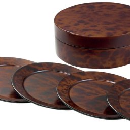 【送料無料】 山中漆器 コースターセット ビーダーマイヤースタイル（漆器 おしゃれ かわいい カフェ お中元 法人 記念品 ノベルティ 日本製）なごみや本舗
