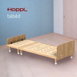 HOPPL bebed Kids ホップル べベッド キッズベッド＆デスク ナチュラル[ホップル ベッド 子供 机 セット コンパクト 子供用ベッド 子ども用ベッド 木製 おしゃれ 寝具 ジュニアベッド キッズデスク]