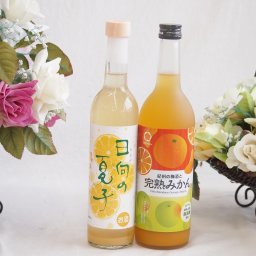 柑橘系のお酒特集 2本セット(紀州の梅酒と完熟みかん12度(和歌山県) 日向の夏子12度(宮崎県)) 720ml×1本 500ml×1本