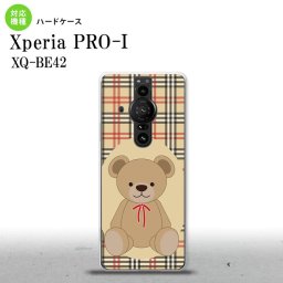 XperiaPRO-I Xperia PRO-I スマホケース 背面ケース ハードケース くま チェック 茶 赤 背面カバー android nk-xproi-752