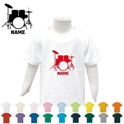 「ドラム」名入れTシャツ/ベビー服、キッズ服、お名前、子供服、キッズウェア、こども服、入園、入学、新学期、【】【cf_bst】吹奏楽 楽器 バンド 軽音楽部 打楽器 プレゼント グッズ 卒業記念品 卒団祝い 卒部祝い 卒業祝い
