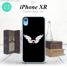 iPhoneXR iPhone XR スマホケース ハードケース 白翼 ハート 黒 ピンク メンズ レディース nk-ipxr-473