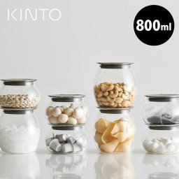 KINTO キントー TOTEM キャニスター 800ml 260340[コーヒー おしゃれ 北欧 風 密閉 ガラス アンティーク 調 オシャレ ステンレス 蓋 紅茶 砂糖 塩 保存 容器 保存容器 耐熱ガラス ふた コーヒー豆 粉]