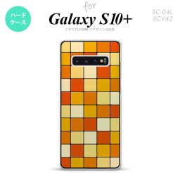 SC-04L SCV42 Galaxy S10+ スマホケース カバー スクエア オレンジ ステンドグラス風 nk-s10p-sg06