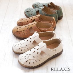 RELAXIS フラットシューズ レディース ストラップ 面ファスナー ベルクロ 歩きやすい パンチング スリッポン 軽量 ふわふわクッション  サイドゴム 屈曲 3E 柔らかい 誕生日 結婚記念日 母 妻 祖母 娘 父 夫 祖父 息子 友達 親戚 兄弟 父の日 母の日 クリスマス ホワイトデー 卒業 入学 バレンタインデー ラッピング ギフト