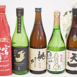 地酒純米酒特集5本セット(桃川 純米酒(青森県) 早川酒造 天一 純米酒(三重県) 宮崎本店 宮の雪 純米酒(三重県) 金鯱 夢吟香 純米酒(愛知県) 秋田銘醸 まなぐ凧 純米酒(秋田県)) 720ml×5本
