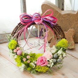 妖精の箱庭みたいなシトラスカラーのフェアリーリース★Jardin miniature de la fee Tangerine	【結婚式 ギフト】【結婚ギフト】【結婚式】【ウェディングギフト】【ギフト プリザーブド フラワー】【結婚祝い】【結婚記念日】【出産祝い】【歓迎 退職】【公演 楽屋見舞い】【開店 オープン】【記念】