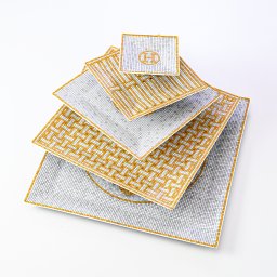 エルメス 食器 HERMES モザイク ヴァンキャトル ゴールド プチカレ スクエア プレート No.1 No.2 No.3 No.4 No.5 5枚セット 026046P 大皿 中皿 小皿 洋食器 26046P 【スペシャルラッピング1100円(別売り)】 送別会 誕生日 お中元 還暦祝い 結婚祝い 結婚式 高級 父の日 母の日 即日発送 ホワイトデー